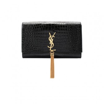 Сумка Monogram с тиснением под крокодила Saint Laurent