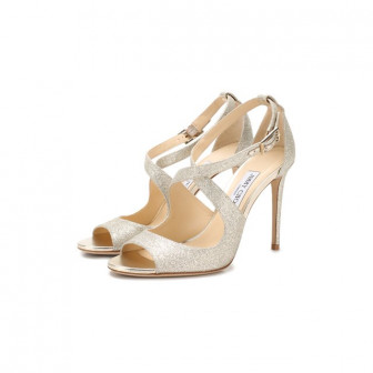 Босоножки Emily 100 с глиттером  Jimmy Choo