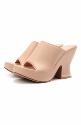 Кожаные мюли Wedge Bottega Veneta